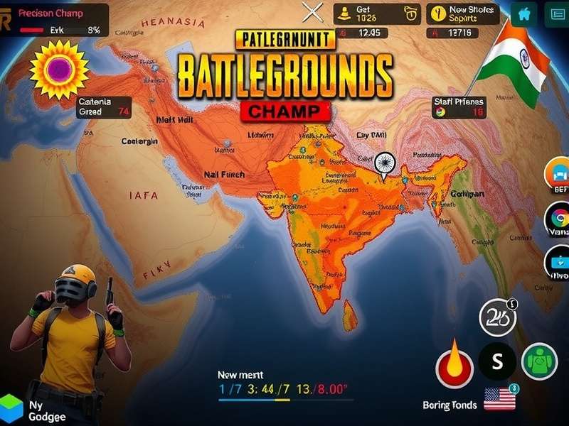 PUBG IN Precision Champ gameplay screenshot showing Indian map
